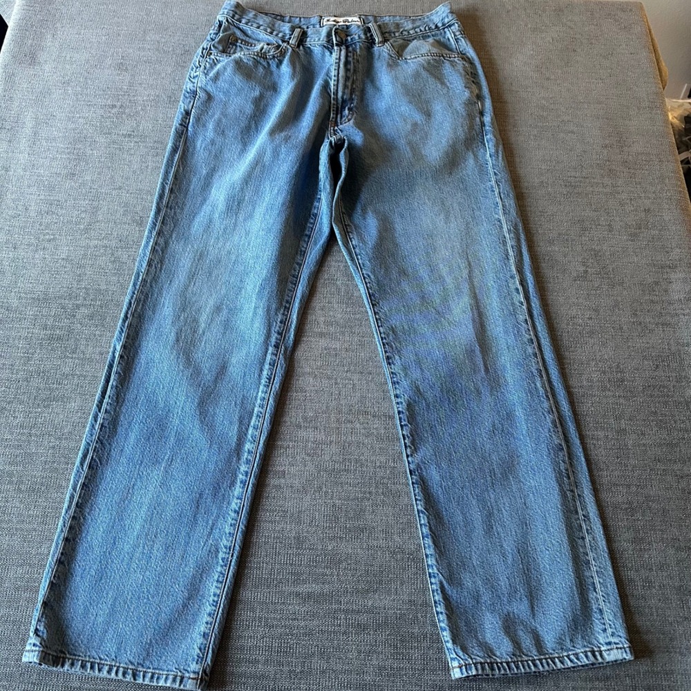 Indigo Palms Straight Leg Jeans Mens 35x32 Light  Wash   Relaxed Denim